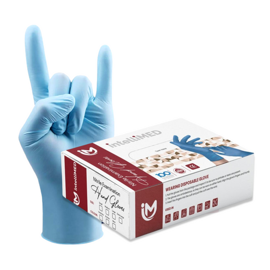 intelliMED Powder Free Nitirle Exam Gloves ( Blue Color )