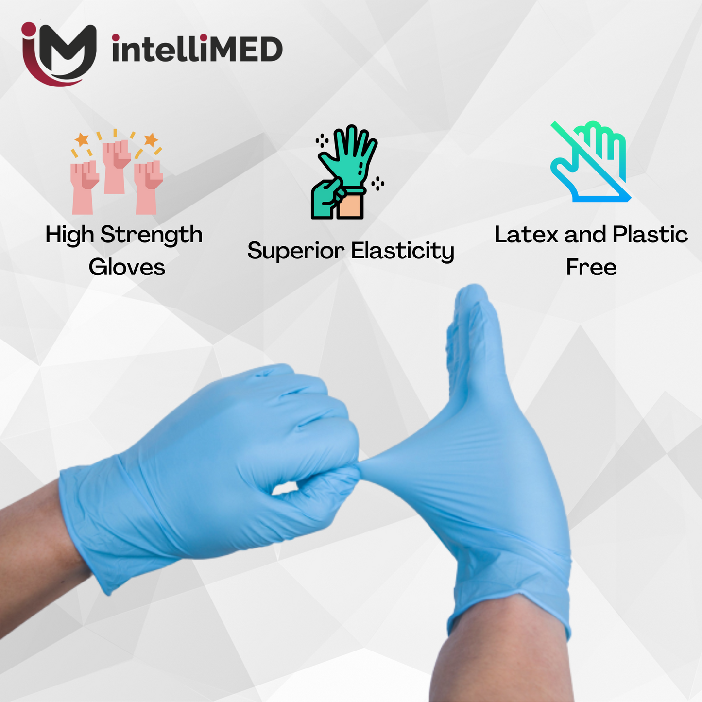 intelliMED Powder Free Nitirle Exam Gloves ( Blue Color )