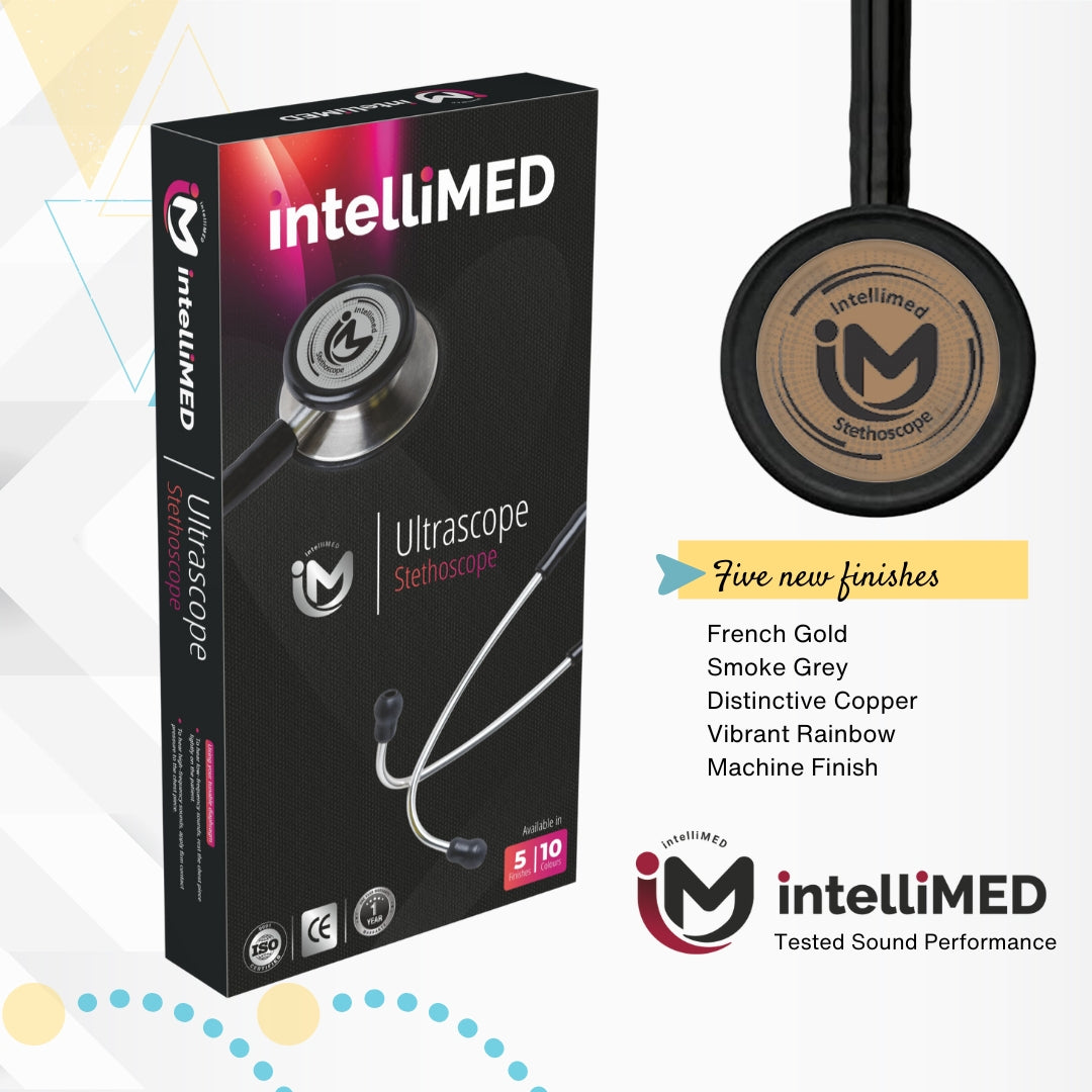 intelliMED Ultrascope Stethoscope, Distinctive Copper Edition, Stethoscope with Refined sound, sensitivity & Clarity, 1 Year Warranty