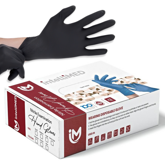 intelliMED Powder Free Nitirle Exam Gloves ( Black Color )