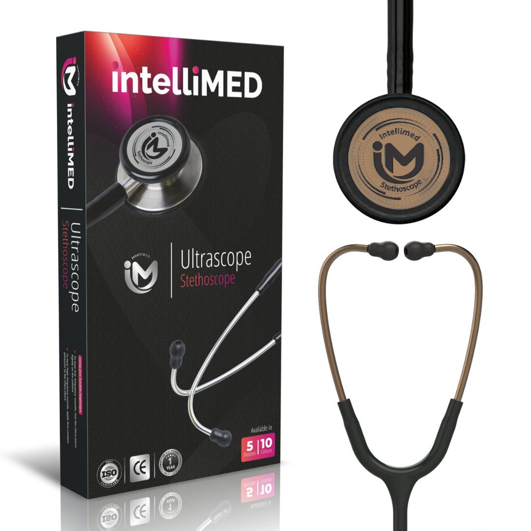 intelliMED Ultrascope Stethoscope, Distinctive Copper Edition, Stethoscope with Refined sound, sensitivity & Clarity, 1 Year Warranty