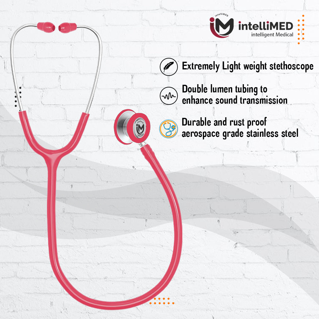 intelliMED Ultra Pediatric & Neonatal Stethoscope, Stainless steel dual head stethoscope for Pediatric & Infant, 1 Year Warranty