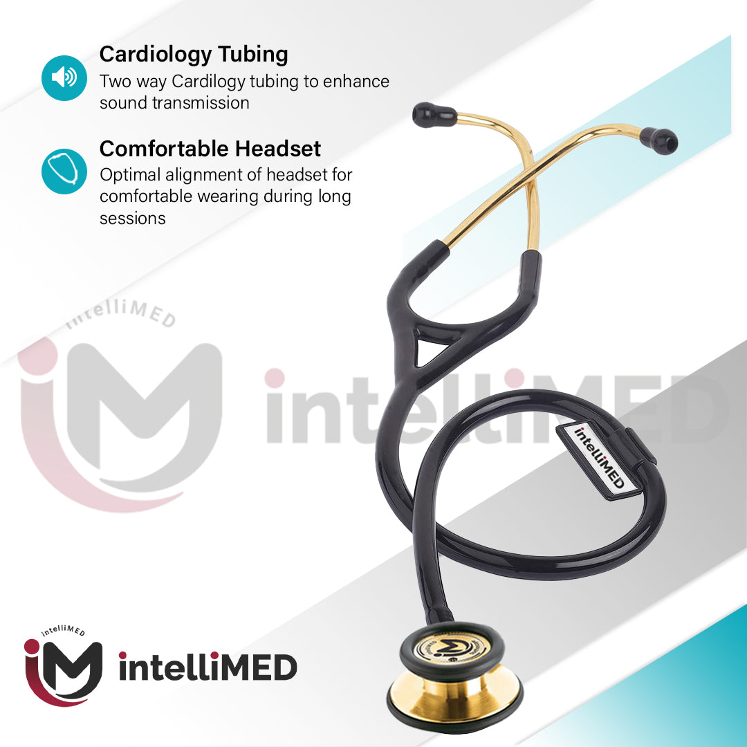 intelliMED ProCardio Stethoscope, French Gold Edition, Stethoscope with Refined sound, sensitivity & Clarity, 2 Years Warranty