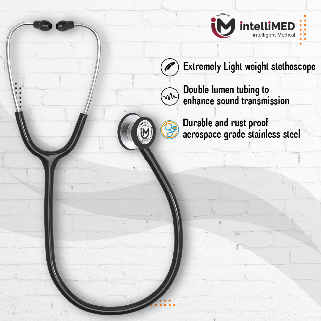 intelliMED Ultra Pediatric & Neonatal Stethoscope, Stainless steel dual head stethoscope for Pediatric & Infant, 1 Year Warranty