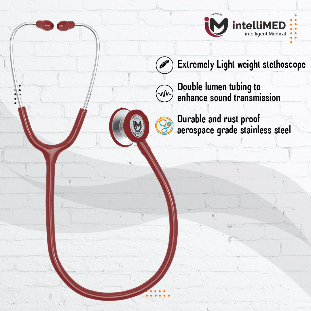 intelliMED Ultra Pediatric & Neonatal Stethoscope, Stainless steel dual head stethoscope for Pediatric & Infant, 1 Year Warranty