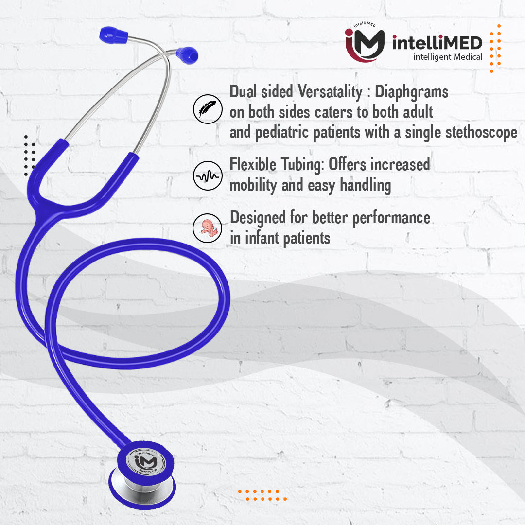 intelliMED Ultra Pediatric & Neonatal Stethoscope, Stainless steel dual head stethoscope for Pediatric & Infant, 1 Year Warranty