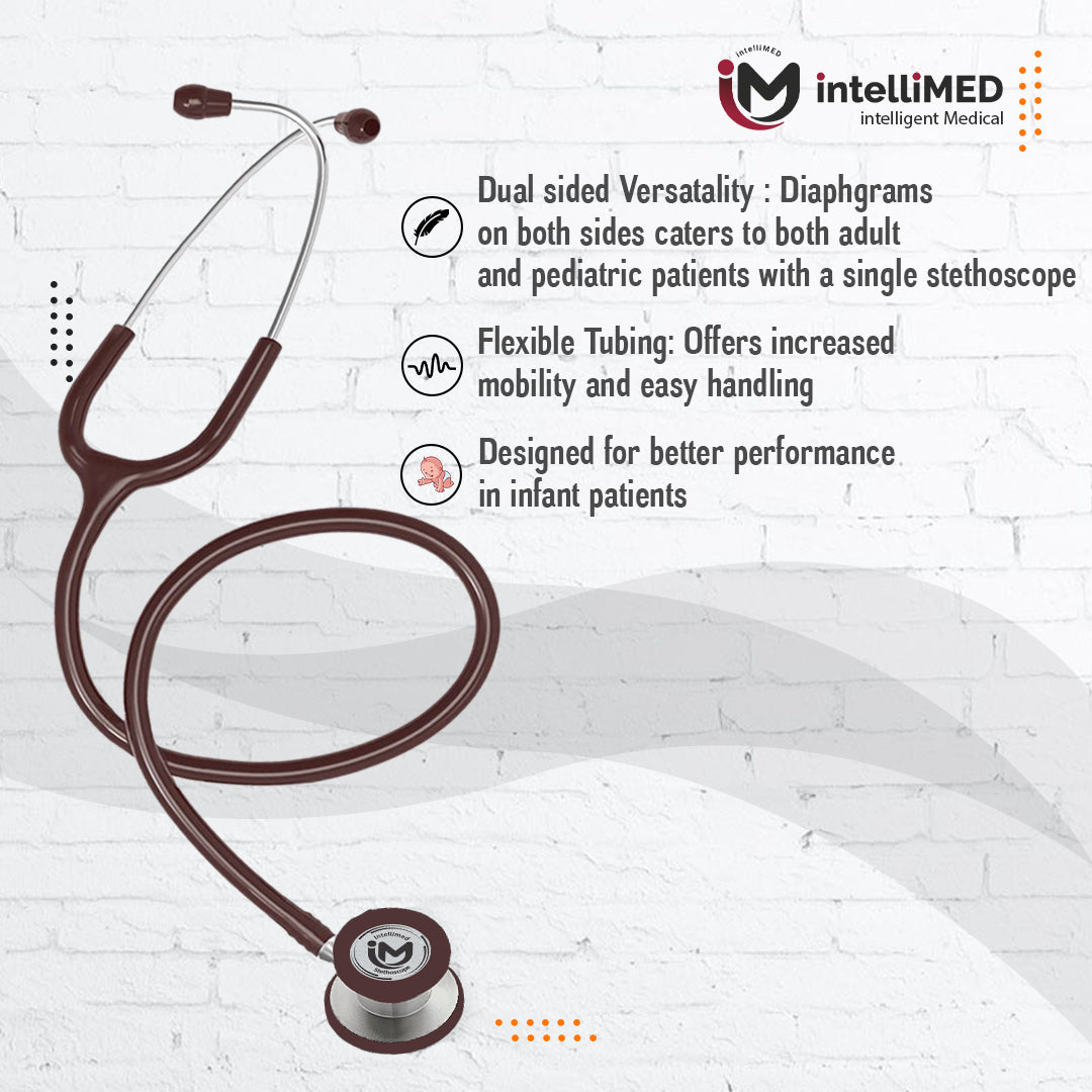 intelliMED Ultra Pediatric & Neonatal Stethoscope, Stainless steel dual head stethoscope for Pediatric & Infant, 1 Year Warranty