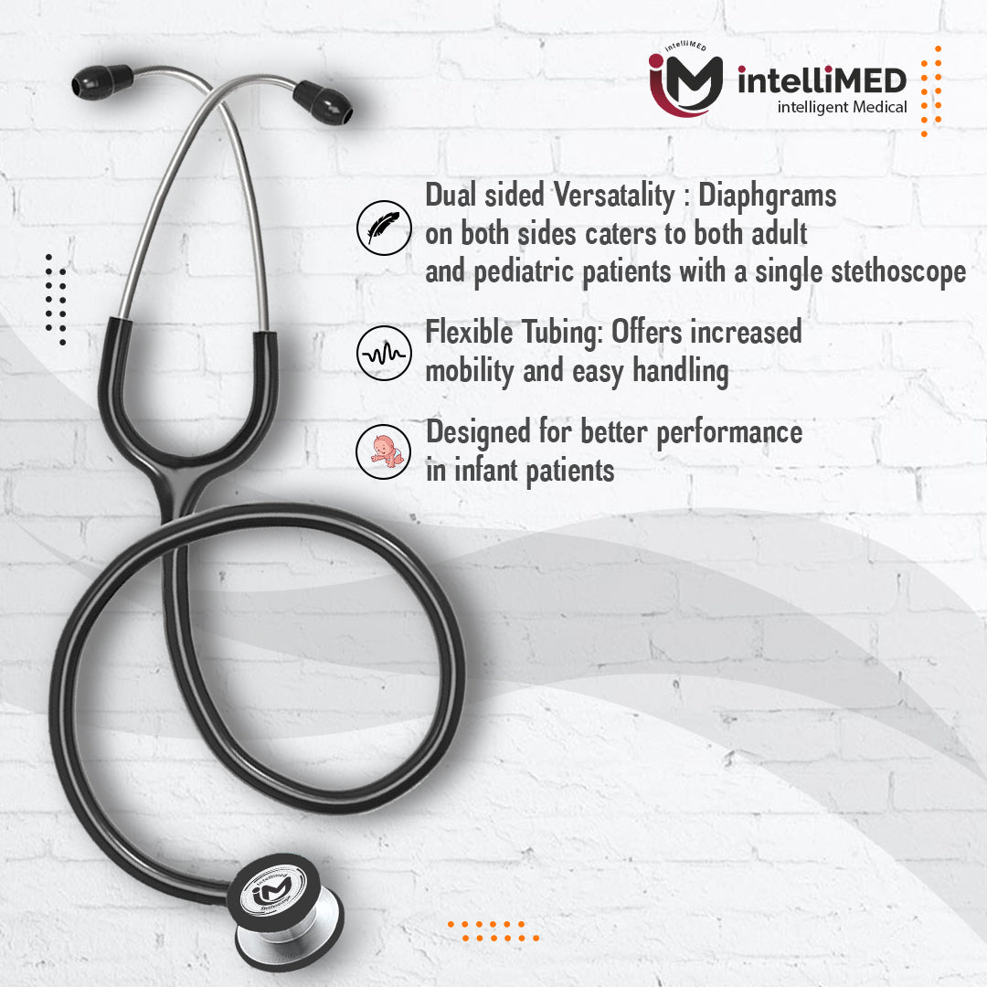 intelliMED Ultra Pediatric & Neonatal Stethoscope, Stainless steel dual head stethoscope for Pediatric & Infant, 1 Year Warranty