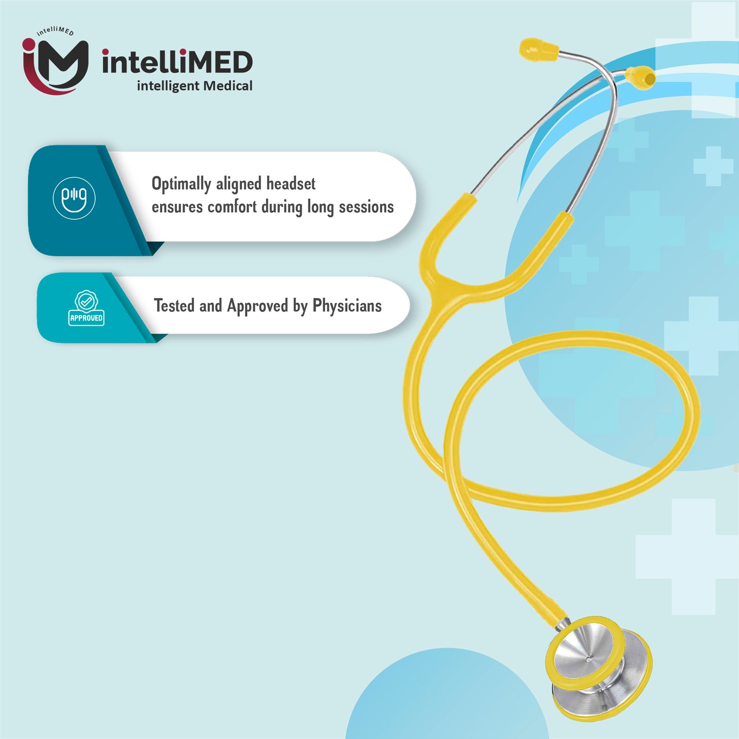 intelliMED Evolv II Stainess Steel Stethoscope with enhanced acoustic Clarity, 1 Year Warranty