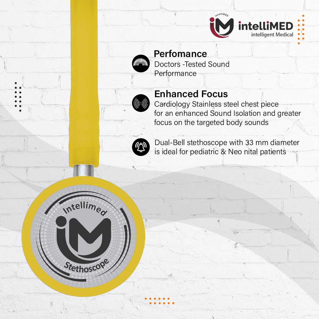 intelliMED Ultra Pediatric & Neonatal Stethoscope, Stainless steel dual head stethoscope for Pediatric & Infant, 1 Year Warranty