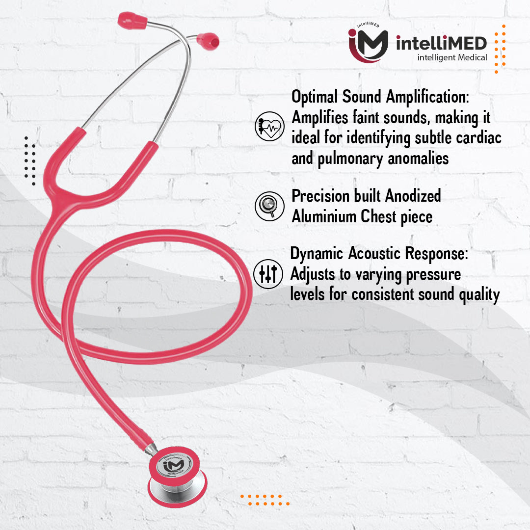 intelliMED Ultra Pediatric & Neonatal Stethoscope, Stainless steel dual head stethoscope for Pediatric & Infant, 1 Year Warranty