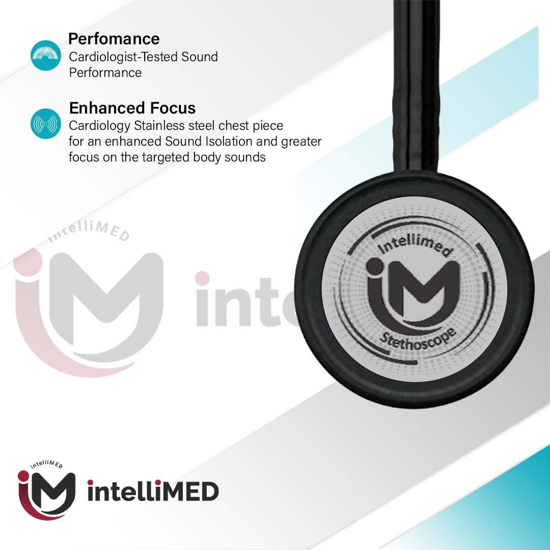 intelliMED ProCardio Stethoscope, Smoke Grey Edition, Stethoscope with Refined sound, sensitivity & Clarity, 2 Years Warranty