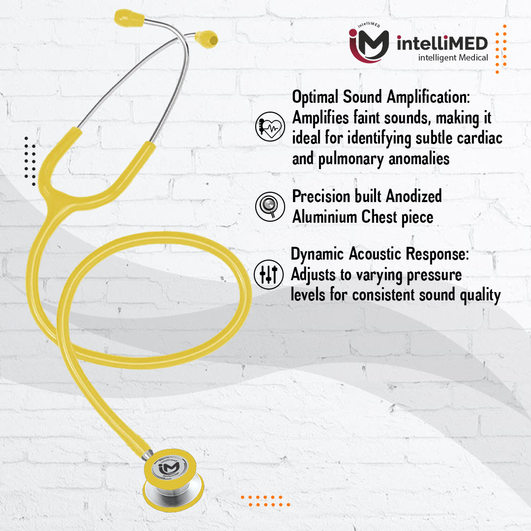 intelliMED Ultra Pediatric & Neonatal Stethoscope, Stainless steel dual head stethoscope for Pediatric & Infant, 1 Year Warranty