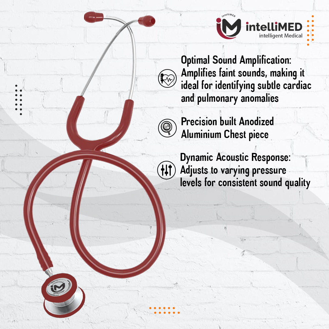 intelliMED Ultra Pediatric & Neonatal Stethoscope, Stainless steel dual head stethoscope for Pediatric & Infant, 1 Year Warranty