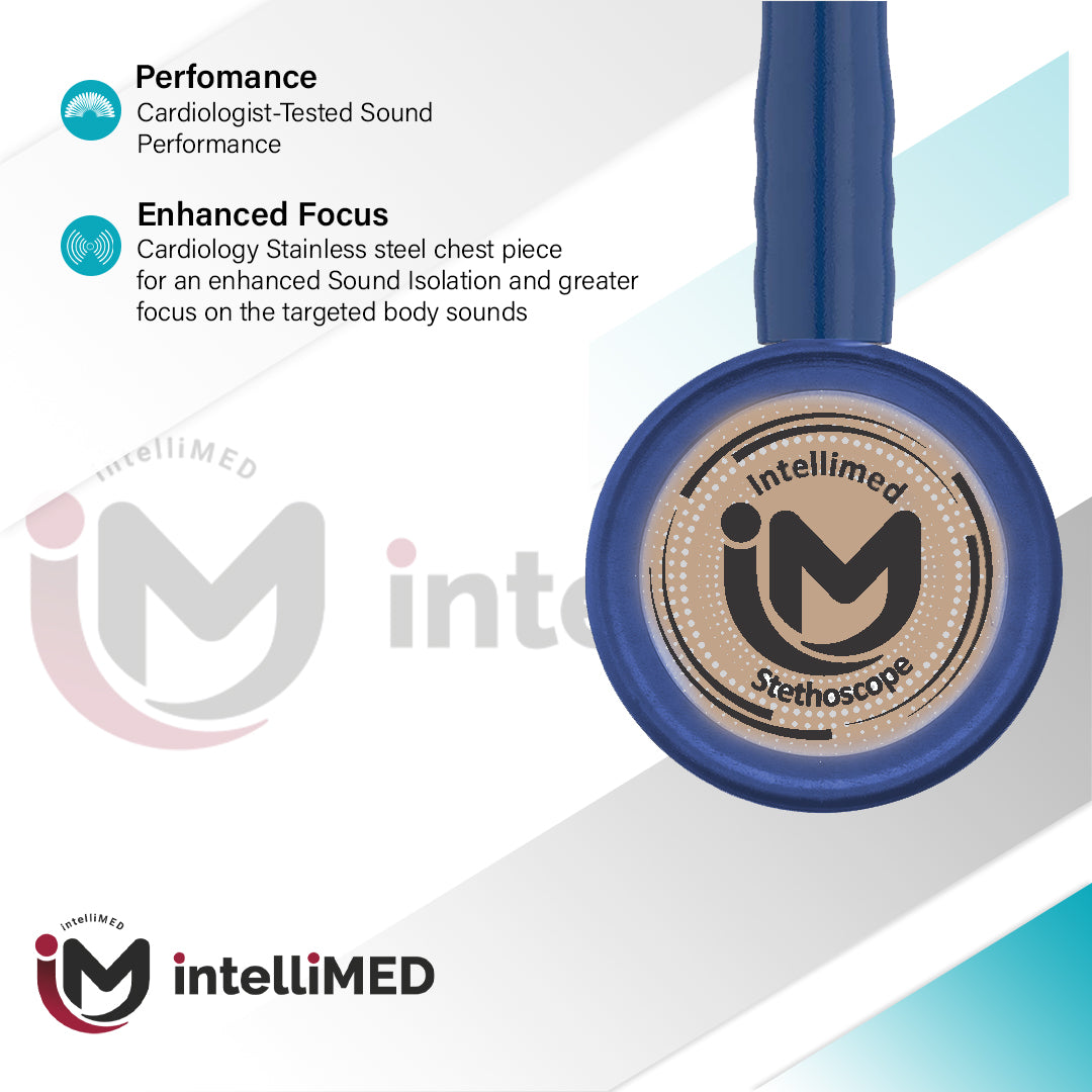 intelliMED ProCardio Stethoscope, French Gold Edition, Stethoscope with Refined sound, sensitivity & Clarity, 2 Years Warranty
