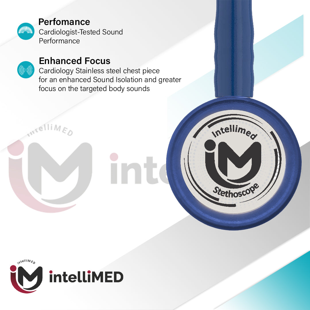 intelliMED ProCardio Stethoscope, Smoke Grey Edition, Stethoscope with Refined sound, sensitivity & Clarity, 2 Years Warranty