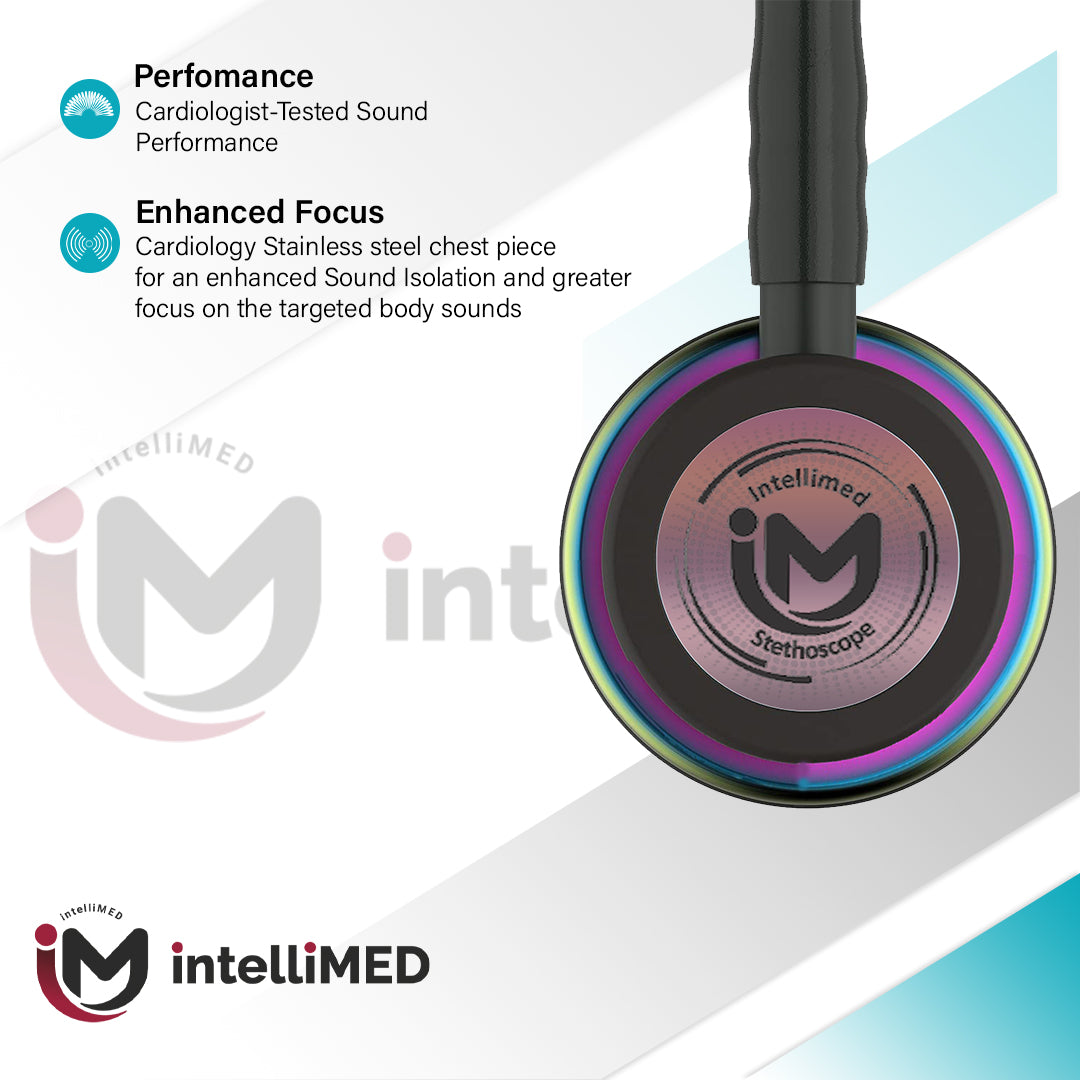 intelliMED ProCardio Stethoscope, Vibrant Rainbow Edition, Stethoscope with Refined sound, sensitivity & Clarity, 2 Years Warranty