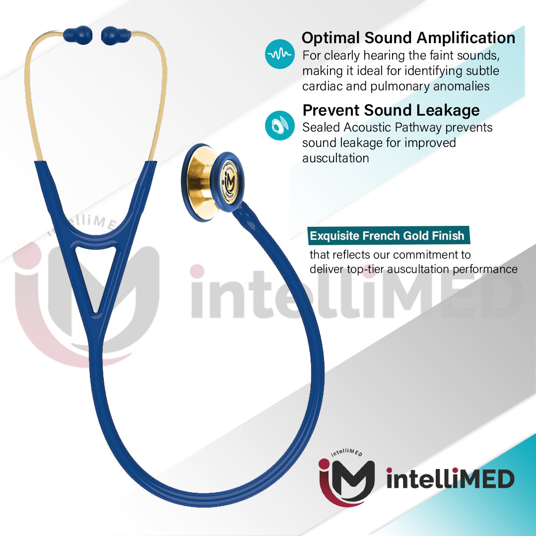 intelliMED ProCardio Stethoscope, French Gold Edition, Stethoscope with Refined sound, sensitivity & Clarity, 2 Years Warranty
