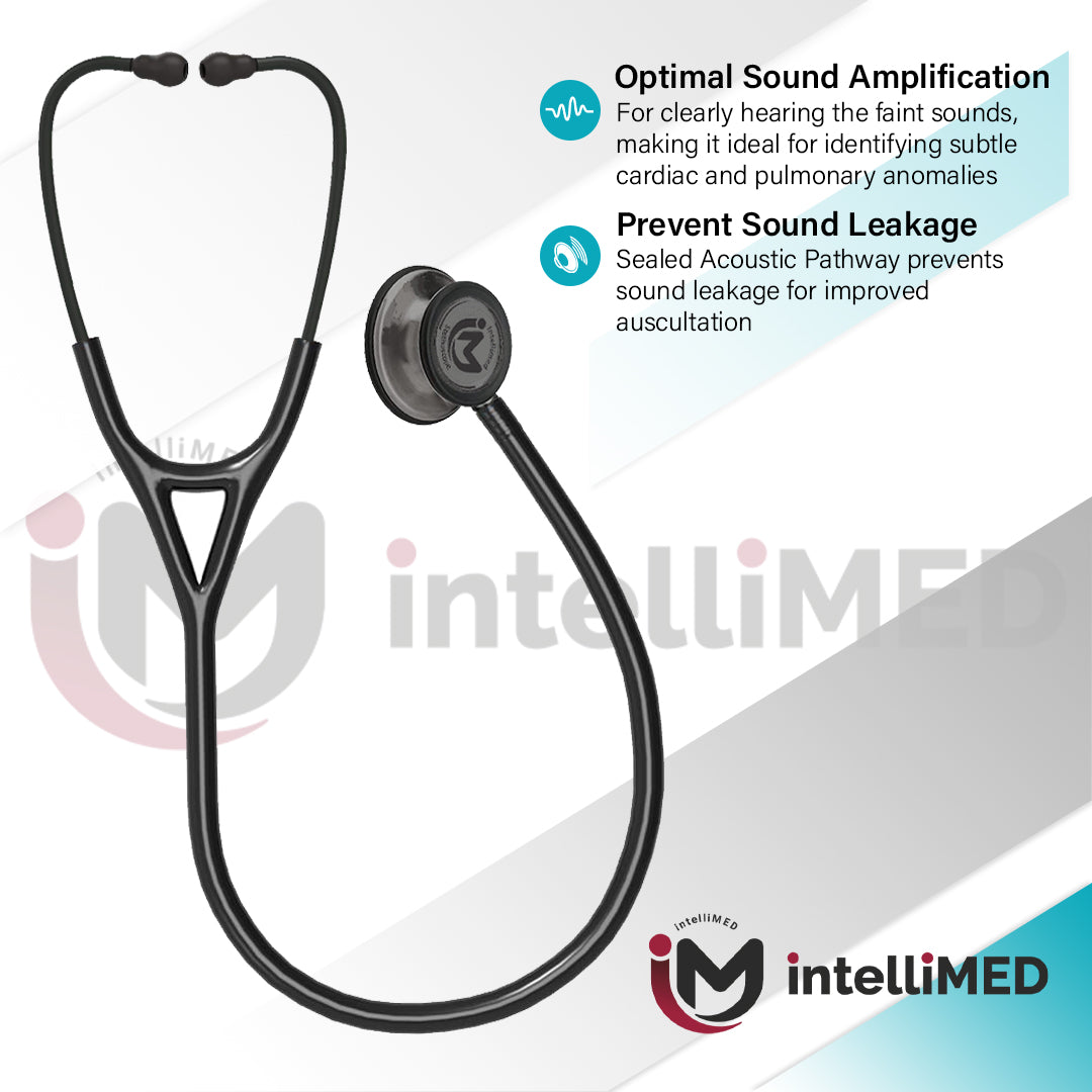 intelliMED ProCardio Stethoscope, Smoke Grey Edition, Stethoscope with Refined sound, sensitivity & Clarity, 2 Years Warranty