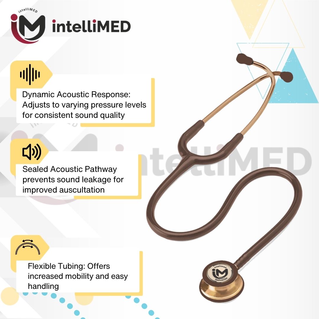 intelliMED Ultrascope Stethoscope, Distinctive Copper Edition, Stethoscope with Refined sound, sensitivity & Clarity, 1 Year Warranty