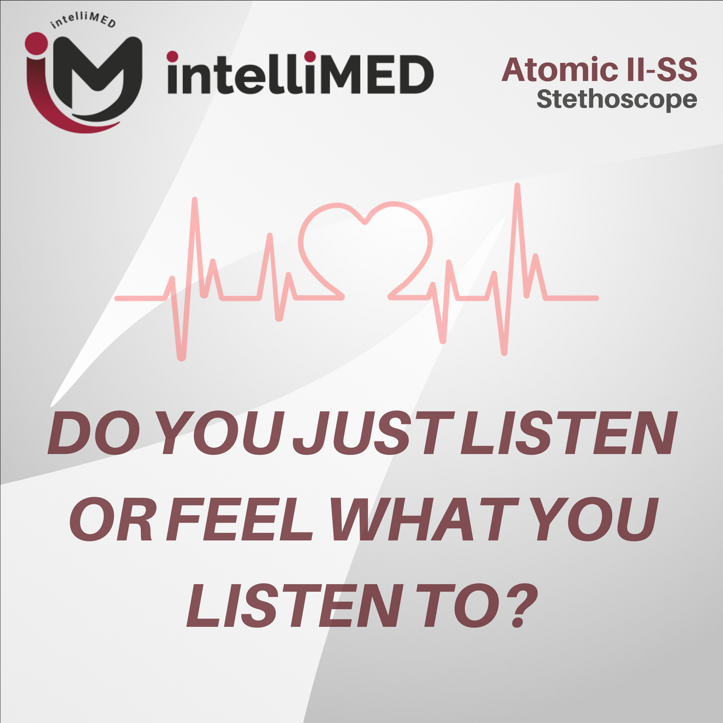 intelliMED Atomic II-SS Stethoscope, Dual head Stainless Steel Stethoscope with enhanced acoustic Clarity, 1 Year Warranty