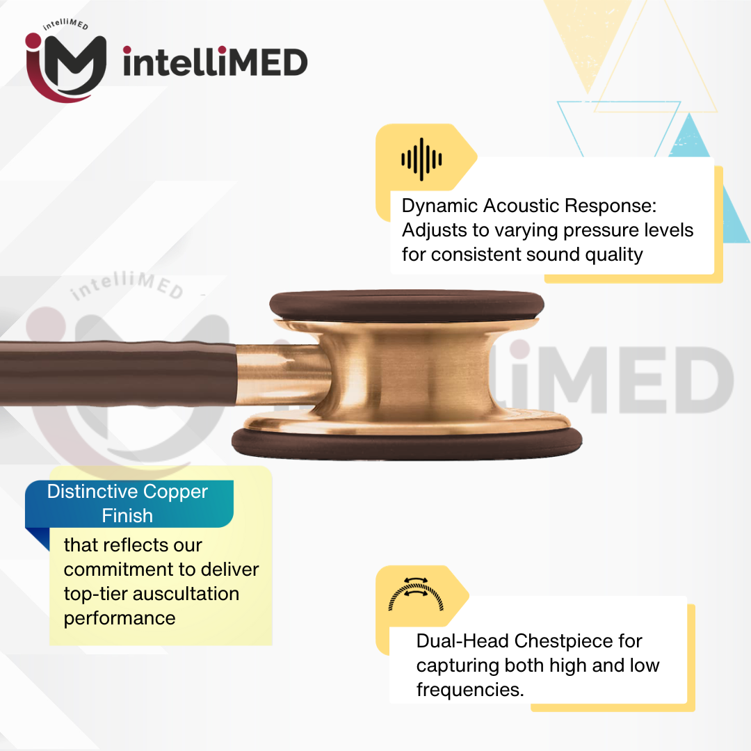 intelliMED Ultrascope Stethoscope, Distinctive Copper Edition, Stethoscope with Refined sound, sensitivity & Clarity, 1 Year Warranty