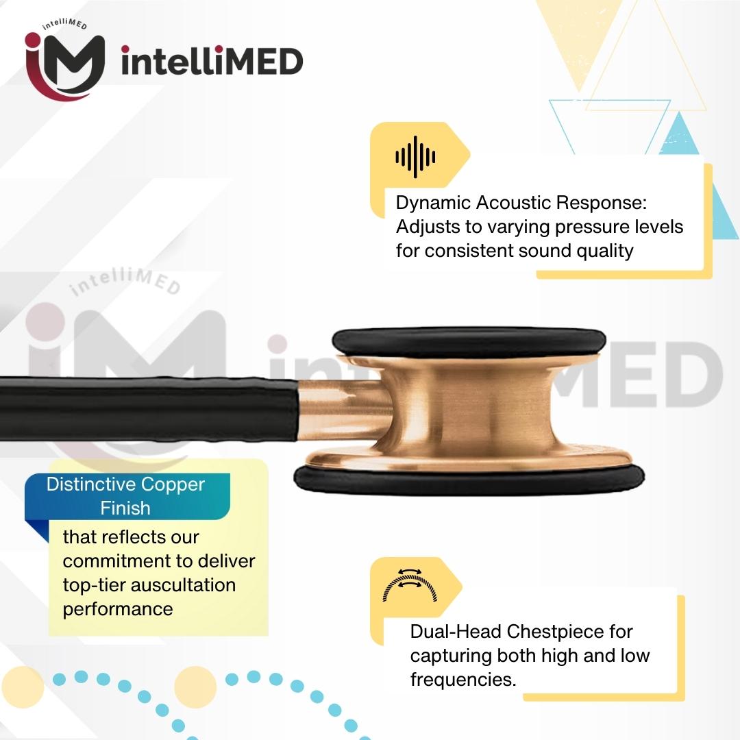 intelliMED Ultrascope Stethoscope, Distinctive Copper Edition, Stethoscope with Refined sound, sensitivity & Clarity, 1 Year Warranty