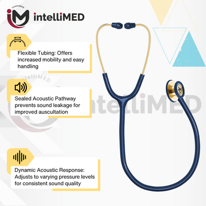 intelliMED Ultrascope Stethoscope, French Gold Edition, Stethoscope with Refined sound, sensitivity & Clarity, 1 Year Warranty