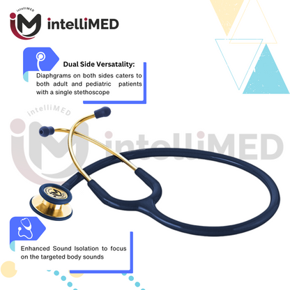 intelliMED Ultrascope Stethoscope, French Gold Edition, Stethoscope with Refined sound, sensitivity & Clarity, 1 Year Warranty
