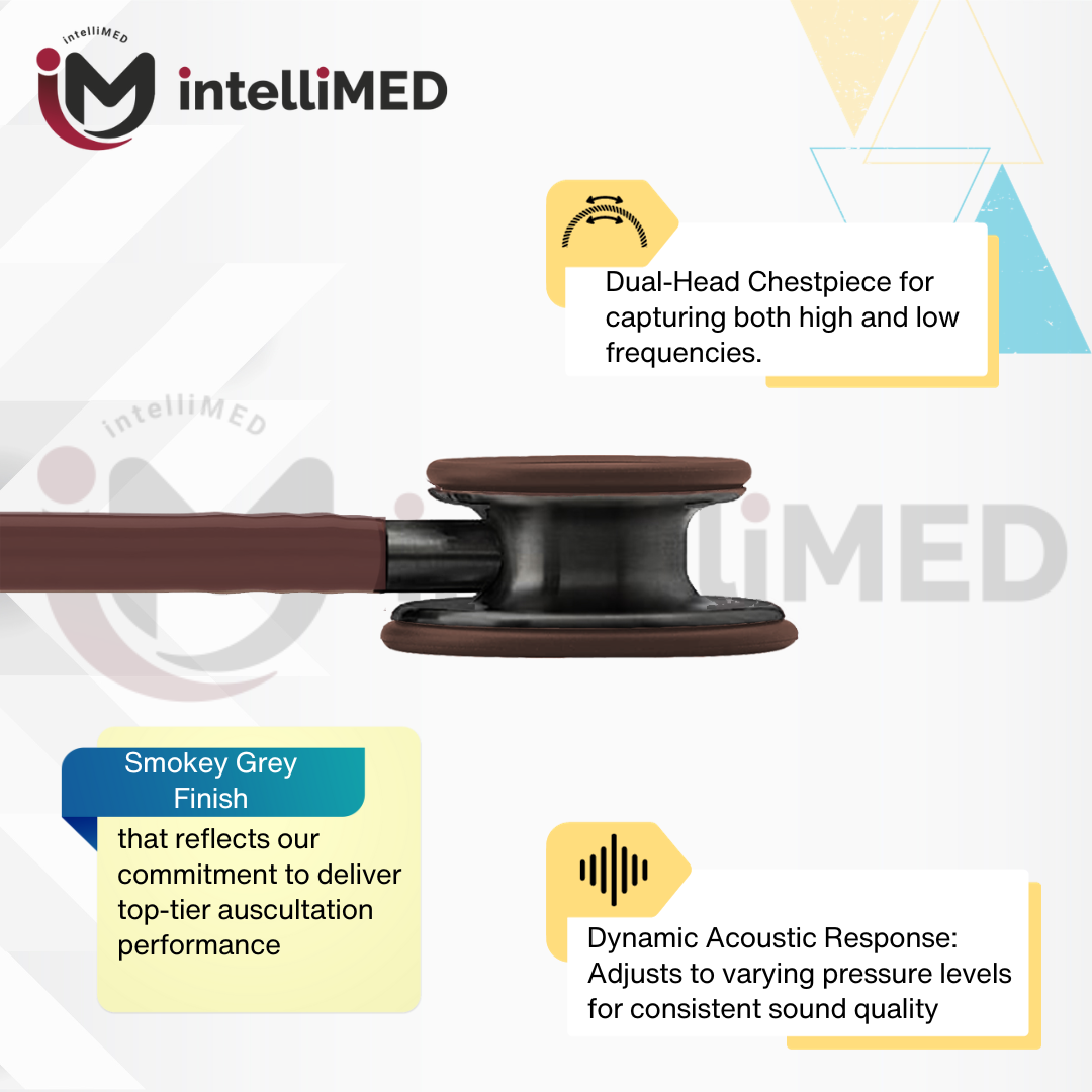 intelliMED Ultrascope Stethoscope, Smoke Grey Edition, Stethoscope with Refined sound, sensitivity & Clarity, 1 Year Warranty