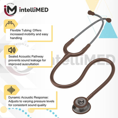 intelliMED Ultrascope Stethoscope, Smoke Grey Edition, Stethoscope with Refined sound, sensitivity & Clarity, 1 Year Warranty