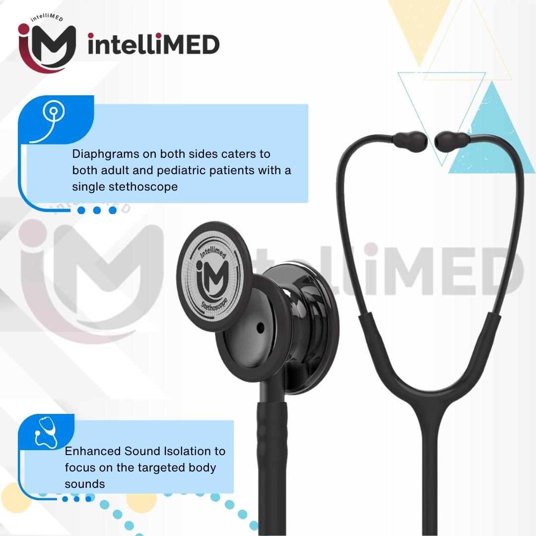 intelliMED Ultrascope Stethoscope, Smoke Grey Edition, Stethoscope with Refined sound, sensitivity & Clarity, 1 Year Warranty