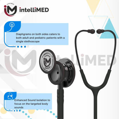 intelliMED Ultrascope Stethoscope, Smoke Grey Edition, Stethoscope with Refined sound, sensitivity & Clarity, 1 Year Warranty