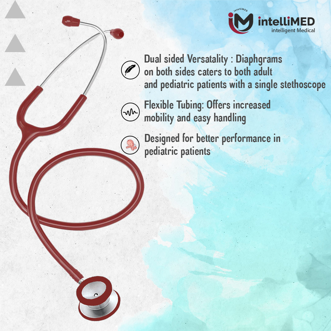 intelliMED Evolv Pediatric Stainless Steel Stethoscope, 1 Year Warranty