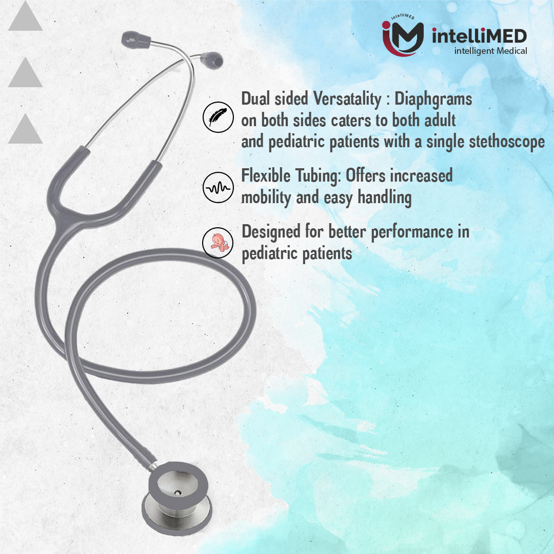 intelliMED Evolv Pediatric Stainless Steel Stethoscope, 1 Year Warranty
