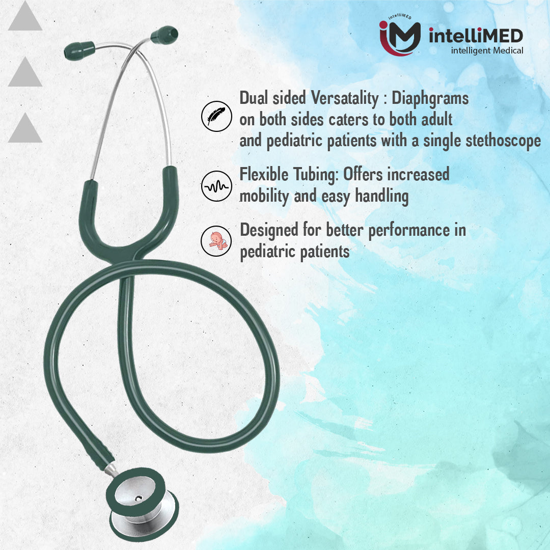 intelliMED Evolv Pediatric Stainless Steel Stethoscope, 1 Year Warranty
