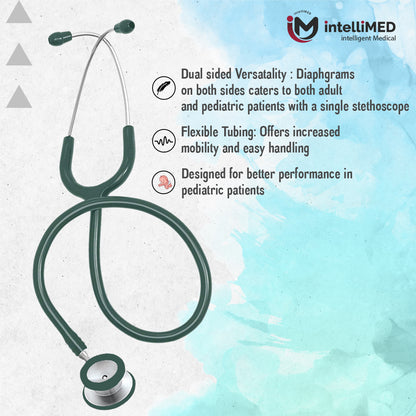 intelliMED Evolv Pediatric Stainless Steel Stethoscope, 1 Year Warranty