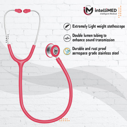 intelliMED Ultra Pediatric & Neonatal Stethoscope, Stainless steel dual head stethoscope for Pediatric & Infant, 1 Year Warranty