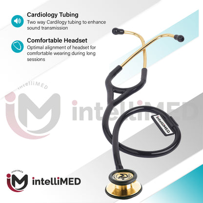 intelliMED ProCardio Stethoscope, French Gold Edition, Stethoscope with Refined sound, sensitivity & Clarity, 2 Years Warranty