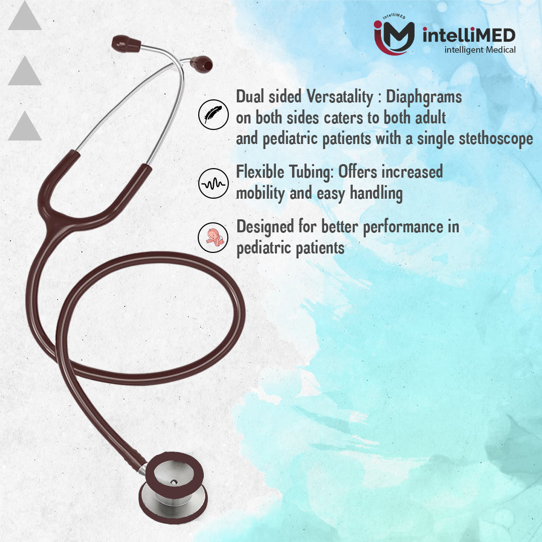 intelliMED Evolv Pediatric Stainless Steel Stethoscope, 1 Year Warranty
