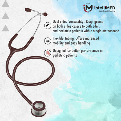 intelliMED Evolv Pediatric Stainless Steel Stethoscope, 1 Year Warranty
