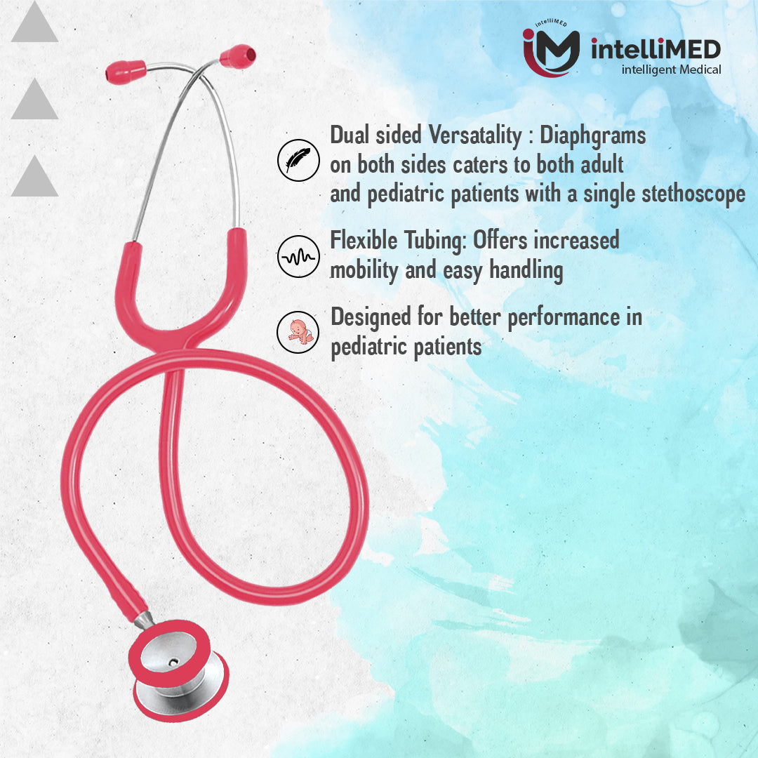 intelliMED Evolv Pediatric Stainless Steel Stethoscope, 1 Year Warranty
