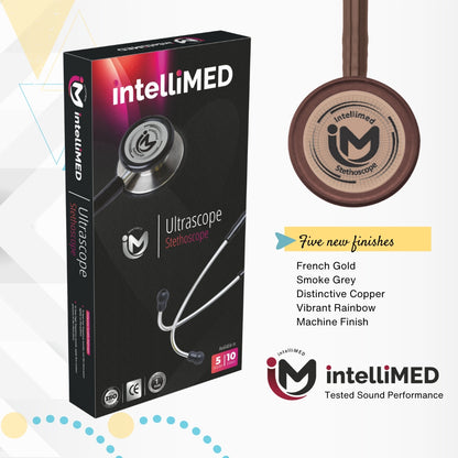 intelliMED Ultrascope Stethoscope, Distinctive Copper Edition, Stethoscope with Refined sound, sensitivity & Clarity, 1 Year Warranty