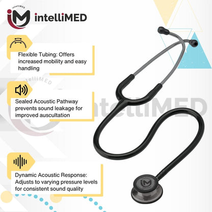 intelliMED Ultrascope Stethoscope, Smoke Grey Edition, Stethoscope with Refined sound, sensitivity & Clarity, 1 Year Warranty