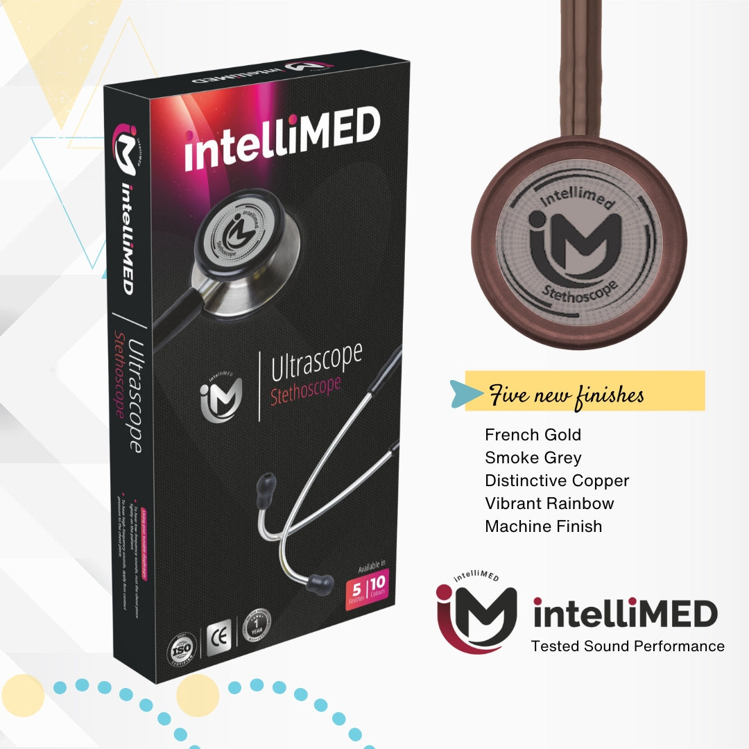 intelliMED Ultrascope Stethoscope, Smoke Grey Edition, Stethoscope with Refined sound, sensitivity & Clarity, 1 Year Warranty