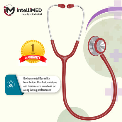 intelliMED Evolv II Stainess Steel Stethoscope with enhanced acoustic Clarity, 1 Year Warranty