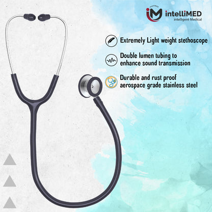 intelliMED Evolv Pediatric Stainless Steel Stethoscope, 1 Year Warranty