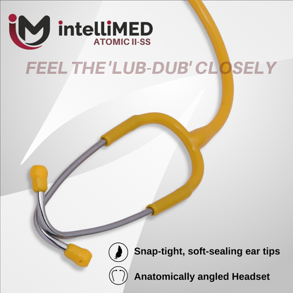 intelliMED Atomic II-SS Stethoscope, Dual head Stainless Steel Stethoscope with enhanced acoustic Clarity, 1 Year Warranty