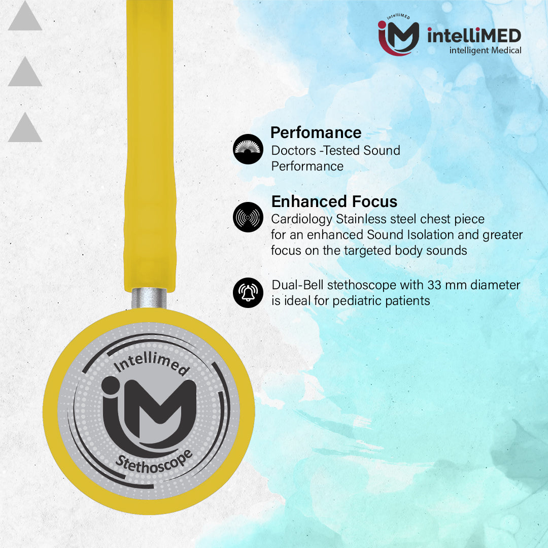 intelliMED Evolv Pediatric Stainless Steel Stethoscope, 1 Year Warranty