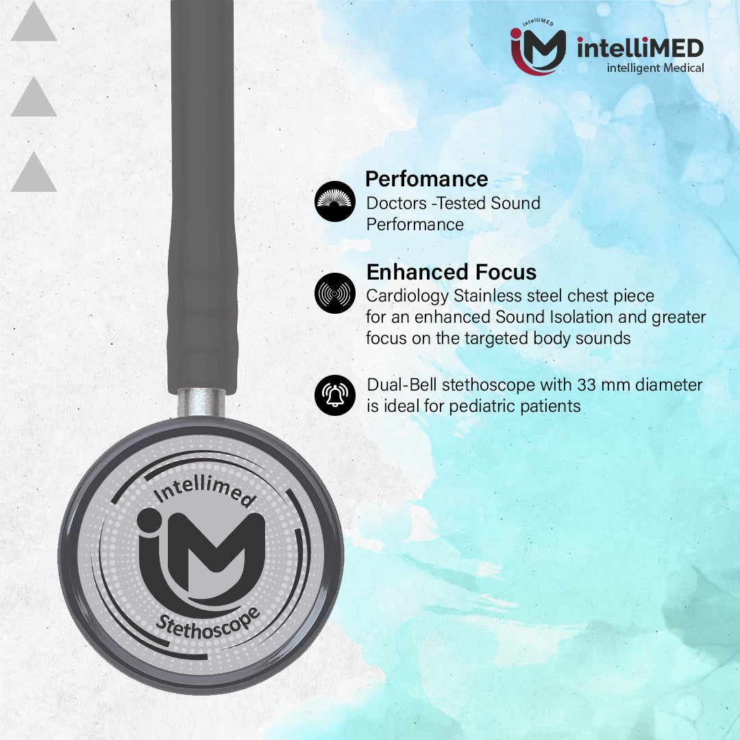 intelliMED Evolv Pediatric Stainless Steel Stethoscope, 1 Year Warranty